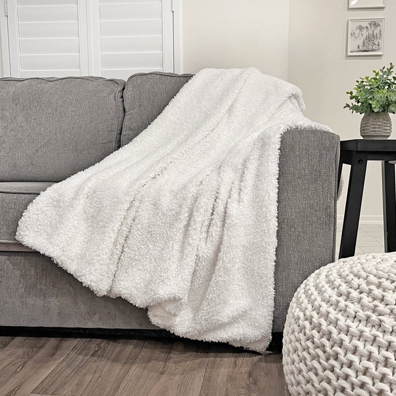 TEDDY CURLY THROW, White