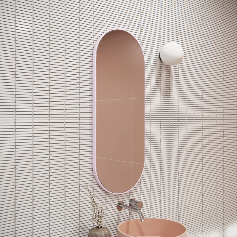 Inara Pill Mirror, Pink, 40" x 16"