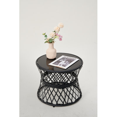 Londie Round Glass Outdoor Coffee Table