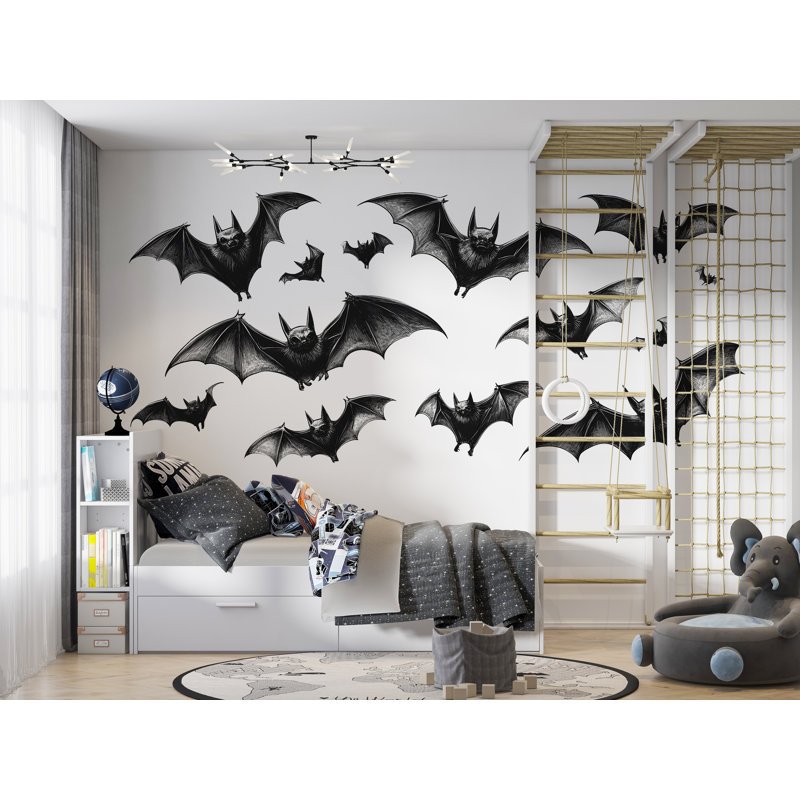 Adhésif décoratif chauves-souris volantes, Halloween, autocollant mural, chauve-souris amovible, décoration d'esthétique foncée, 082 g