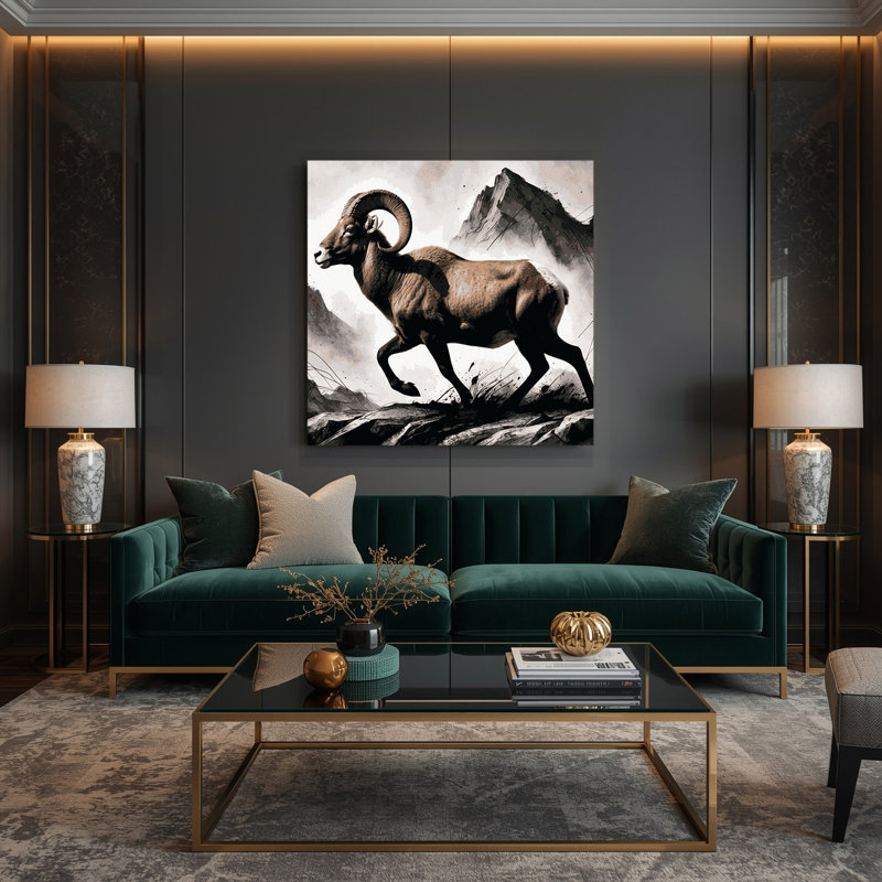 Art animalier sur toile gris, 32" H x 32" W