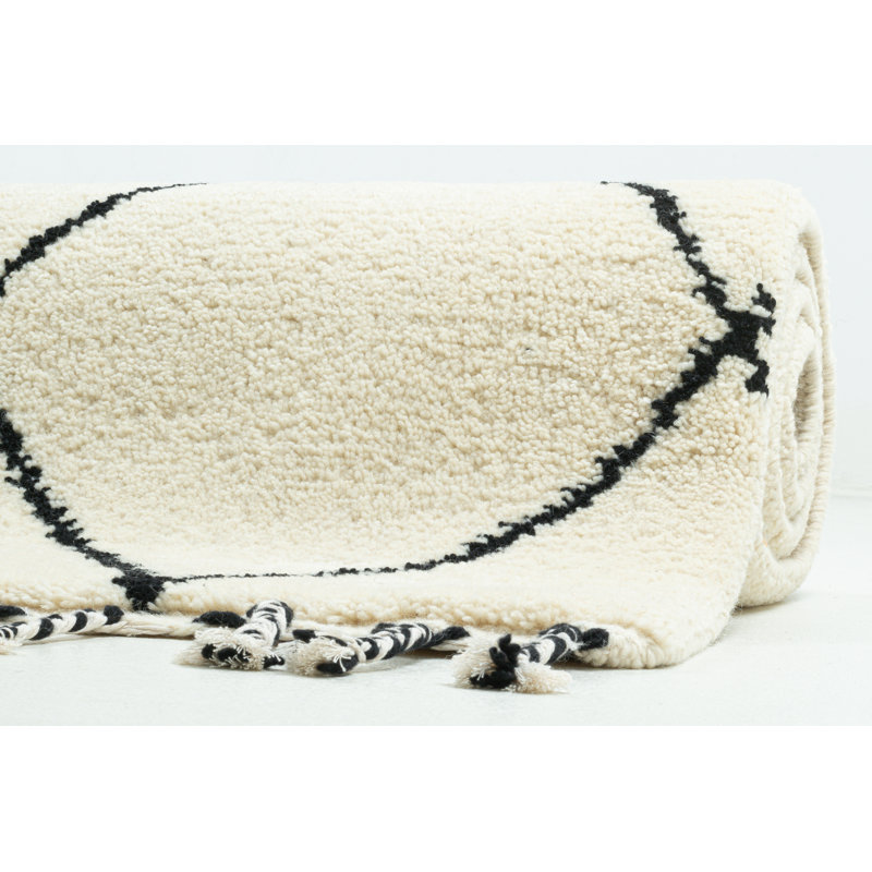 Geometric Hand Woven Area Rug, Rectangular 90 x 160 cm