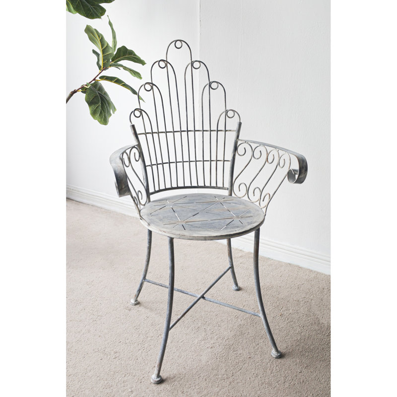 Chaise d'appoint en fer durable de style Art déco pour la maison et le jardin