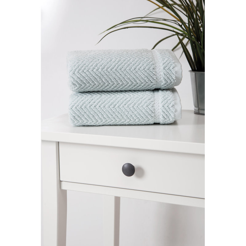 Vandewa Turkish Cotton Hand Towel Set, Light Aqua