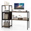 Bureau d'ordinateur avec bibliothèque Bureau de bureau personnel avec armoire de rangement et tablettes