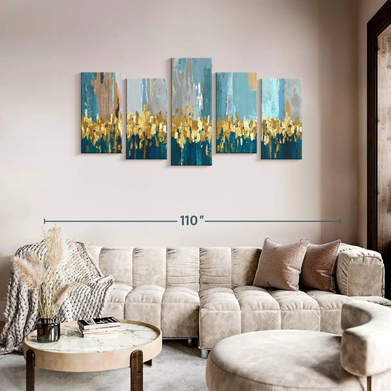 Starlight - 5 impressions sur toile tendue, H 40 po x l 80 po x P 1,25 po
