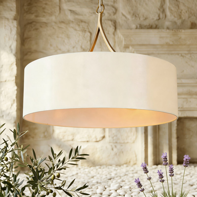 Lustre tambour 3 lumières à abat-jour Mckevitt