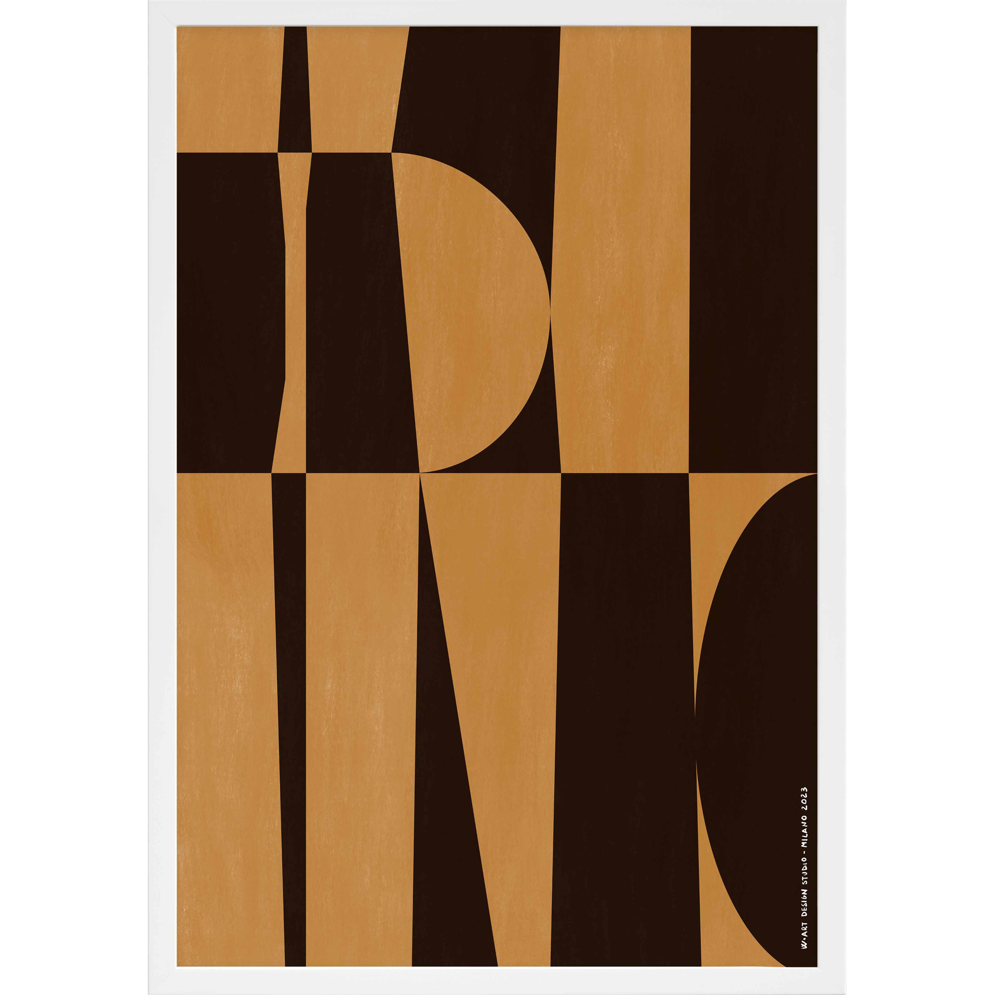 Hues Of Geometry 2 by Romina Gadler, 20" H x 14" W, White Paper Framed