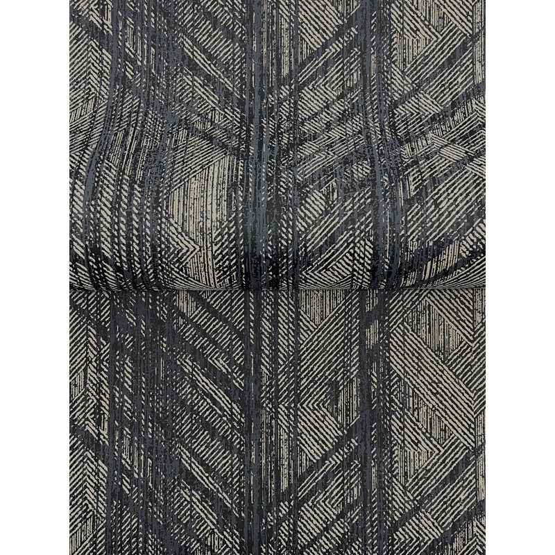 Papier peint géométrique Winthrop Slate, Ardoise