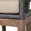 Hareton Outdoor Counter or Bar Stool in Eucalyptus Wood with Gray Rope an Olefin Cushions-93692953