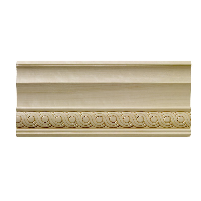 5.25'' x 96'' Unfinished Hardwood Crown Moulding with Interlocking Circles