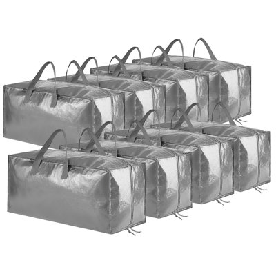 Paquet de 8 sacs de déménagement robustes, grands bacs de rangement avec sangles de sac à dos, poignées renforcées et fermetures à glissière, idéaux pour déplacer les fournitures, l'emballage et les articles essentiels de la résidence universita