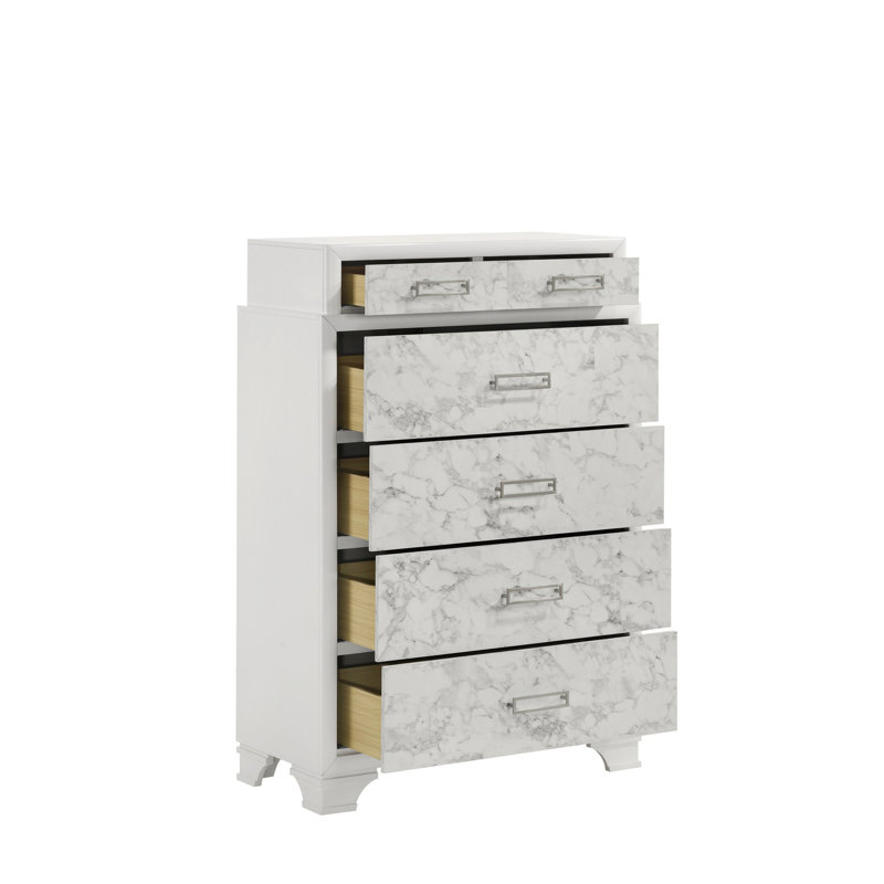 Modern Style Chest With Four Large Drawers With Two Smaller Top Drawers