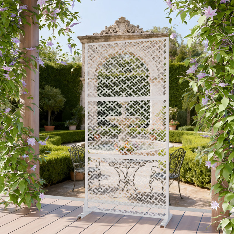 Écran d'intimité en métal Leif 72 "H, Blanc