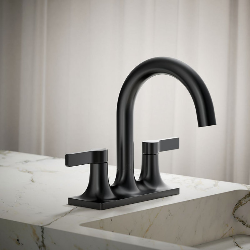 Robinet de lavabo de salle de bain Venza, Noir mat