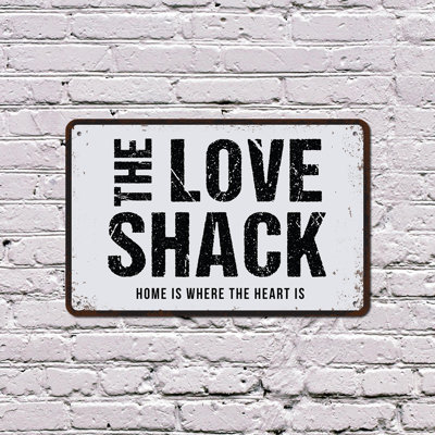 Plaque en plastique Love Shack 8 po x 12 po