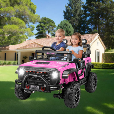 Jouets électriques Jeeps 24 places 2 places avec télécommande, Bluetooth, musique, lumières, 3 vitesses
