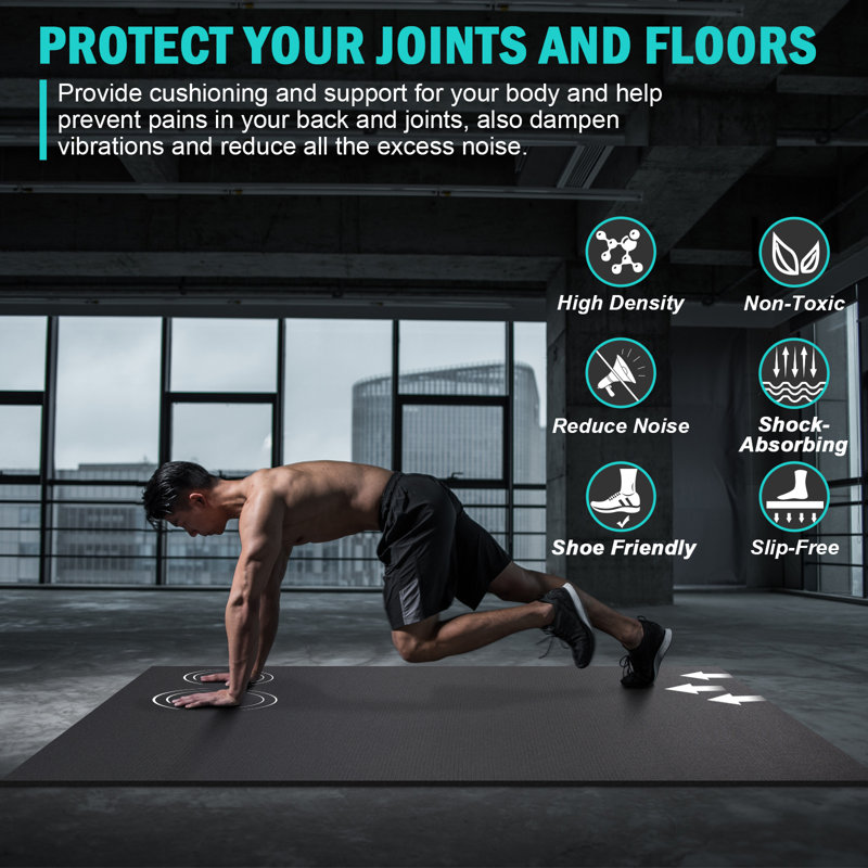 Grand tapis d'exercice Innhom Workout, L 48 po x L 72 po, Noir