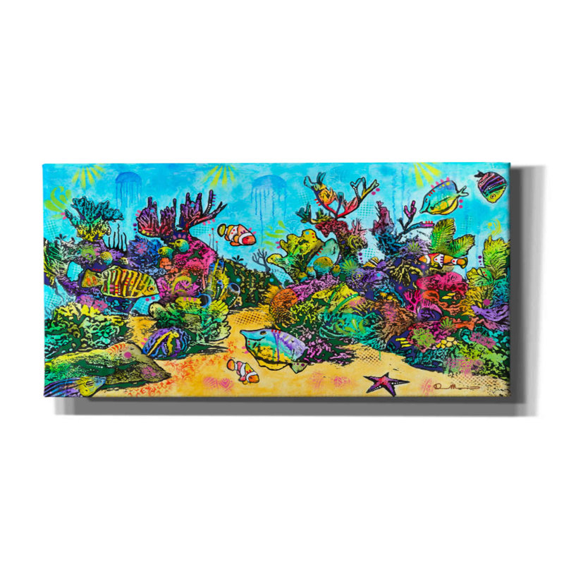 «Underwater Magic» par Dean Russo - peinture sur toile tendue, H 12 po x l 24 po x P 0,75 po