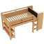 Lit mezzanine simple avec bibliothèques, boîtes et tiroirs à rangement multiples, lits mezzanine bas en bois massif avec bureau et tableau noir, aucun sommier nécessaire, naturel-129591814