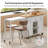Modern Kitchen Island with Extendable Dining Table, Large Rolling Kitchen Cart with 3 Drawers, 2 Cabinets and Open Shelves, Mobile Kitchen Table on Locking Wheels-1617368964