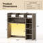Bibliothèque de bureau à DEL, bibliothèque en bois avec rangement intégré pour bureau à domicile-149016135