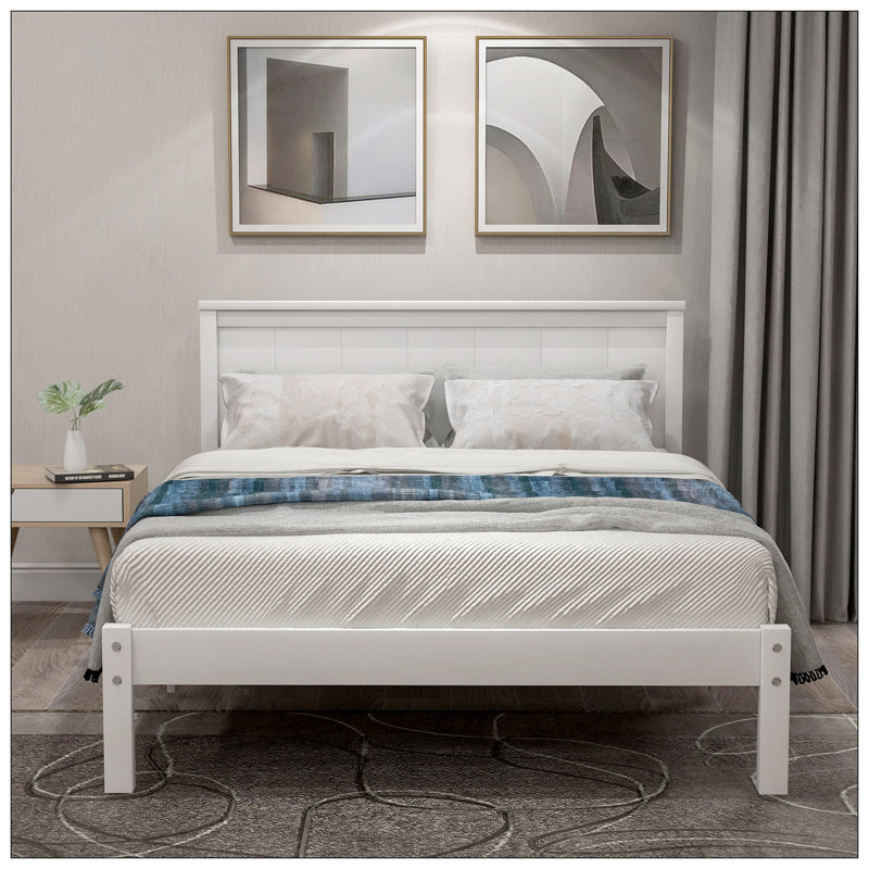 Base de lit plateforme avec tête de lit, support à lattes de bois, aucun sommier requis, Lit simple, Espresso