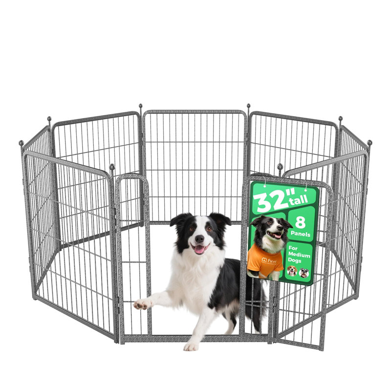 FXW Aster Dog Playpen Designed for Yard, 32inch 8 Panels, 32"" H x 54.8" W x 54.8" D