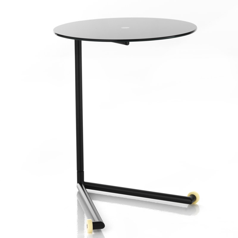 Newberry Glass Top End Table, Black
