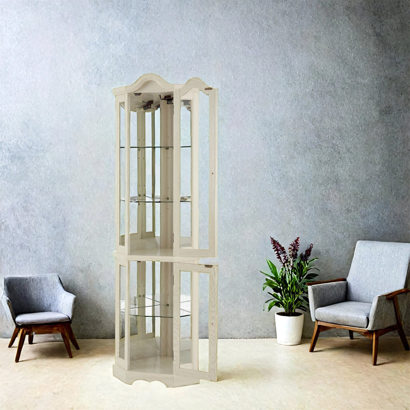 Vitrine de coin en verre illuminée
