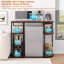 46.9” Mini Fridge Cabinet with Power Outlet – Heavy-Duty Coffee Bar and Microwave Stand, Multi-Functional Storage Shelf for Dorm, Kitchen, Office