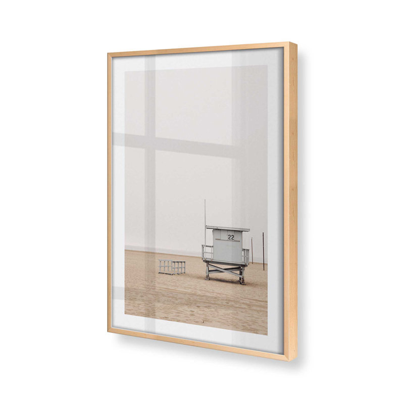 Sandy Sentinel, impression sur rouleau, Érable brut encadré, H 25 po x l 19 po x P 1,25 po