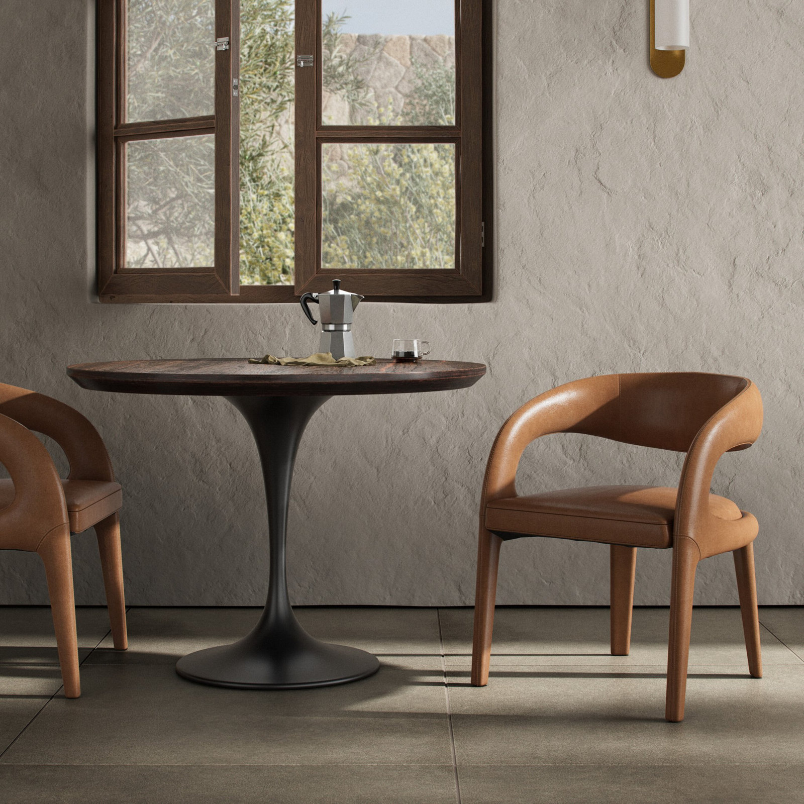Hawkins Genuine Leather Dining Armchair, Butterscotch