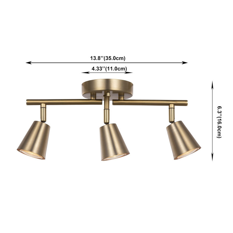 3-Light Adjustable Rotatable Heads Track Lighting Kit