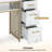 Trea 42.5'' Vanity Makeup Desk with Open Shelves and Drawers, Manicure Desk with Metal Frame