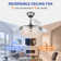 Gerede 36" Three Blade LED Retractable Ceiling Fan With Remote Control And Light Kit