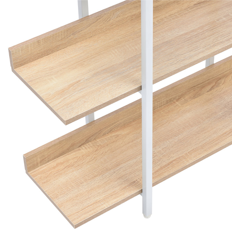 70.5"H X 70.9"W Wood Double 5-Tier Bookcase, White/Oak