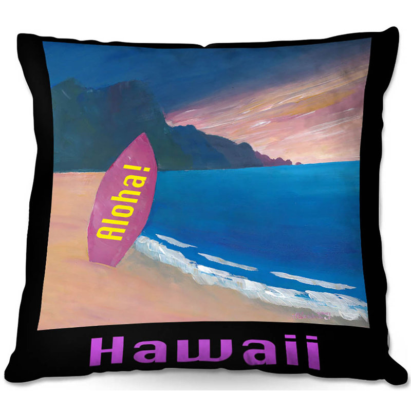  Coussin décoratif Couch Hawaii Surfboard, 16 po x 1 po