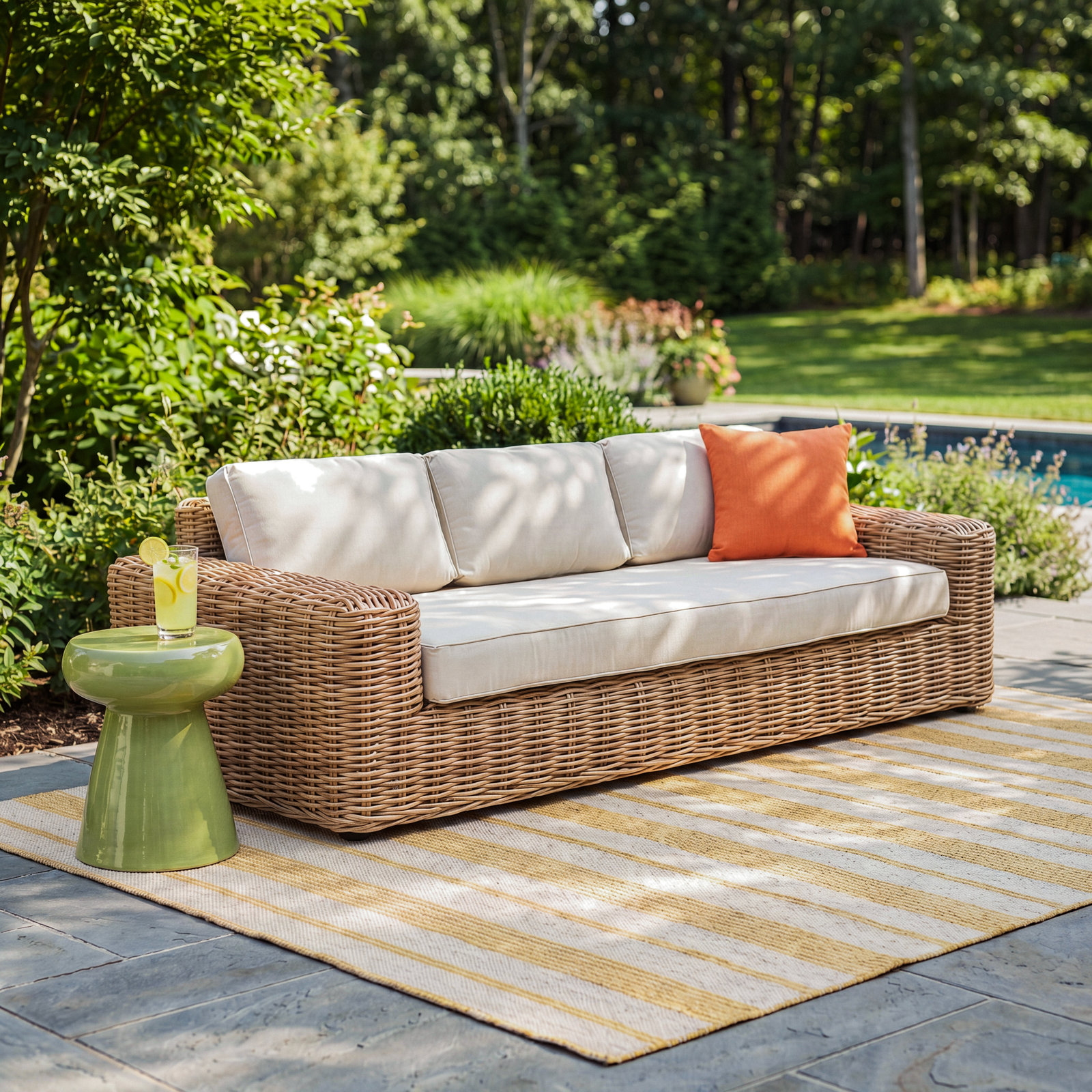 Admiral 89" Patio Sofa, Gray