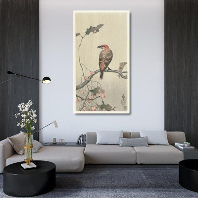 "Crossbill on Tree Branch" by  Ohara Koson - Gallery Wrap Canvas Wall Art