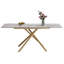 Table de salle à manger rectangulaire 59 po avec rallonge rétractable 59 po-1890988488