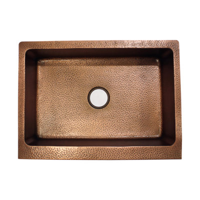 Grecia 33'' L Single Bowl Copper Kitchen Sink