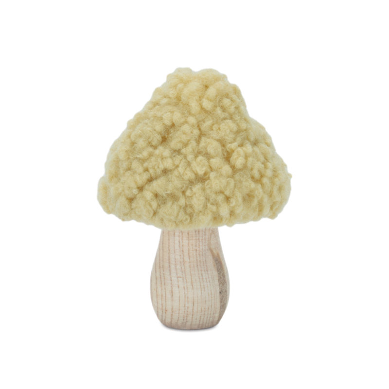 Figurines champignon en bois et tissu