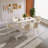 55.11" Modern Cream White Dining Table Set With 6 Chairs For Kitchen, Bar, Living Room-1200877694-1200877692