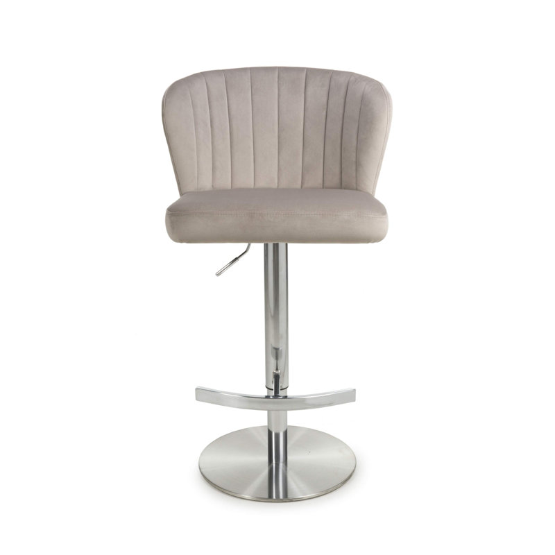 Aymar Upholstered Adjustable Height Counter Stool with Metal Frame, Mink