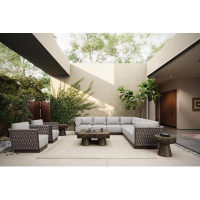 Maui 7-Pc Sectional Sofa + Fawn Cushion
