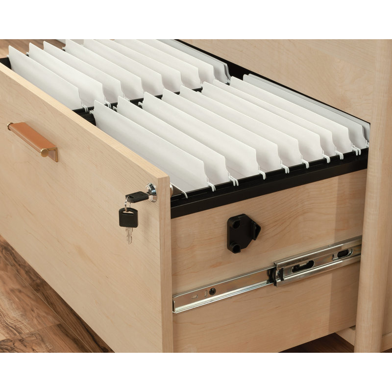 Natural Maple 2-Drawer Lockable Lateral File Cabinet