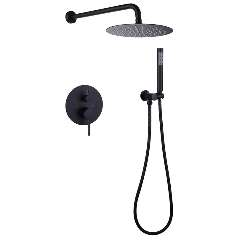 Shower Faucet with Rough-in Valve and Diverter, Matte Black