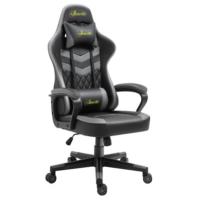 HOMCOM Adjustable Ergonomic Faux Leather Swiveling PC & Racing Game Chair