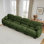 Canapé modulaire confortable en chenille plissé 4 places avec siège ergonomique en mousse haute densité, accoudoirs arrondis arrondis et 2 coussins décoratifs